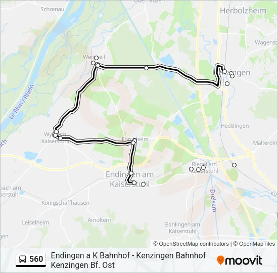560 Bus Line Map