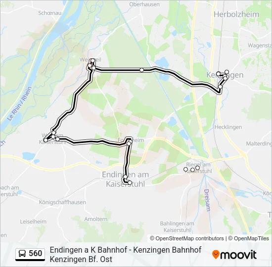 560 Bus Line Map