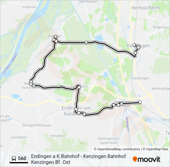 560 Bus Line Map