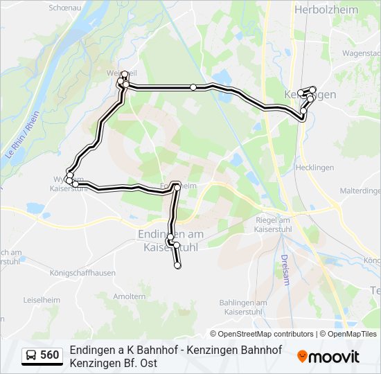 Автобус 560: карта маршрута