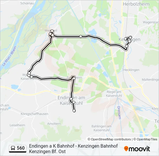 560 Bus Line Map