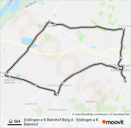 564 Bus Line Map