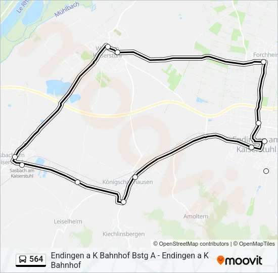 564 Bus Line Map