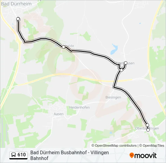 610 Bus Line Map