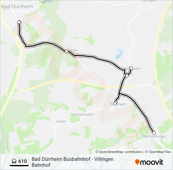 610 Bus Line Map