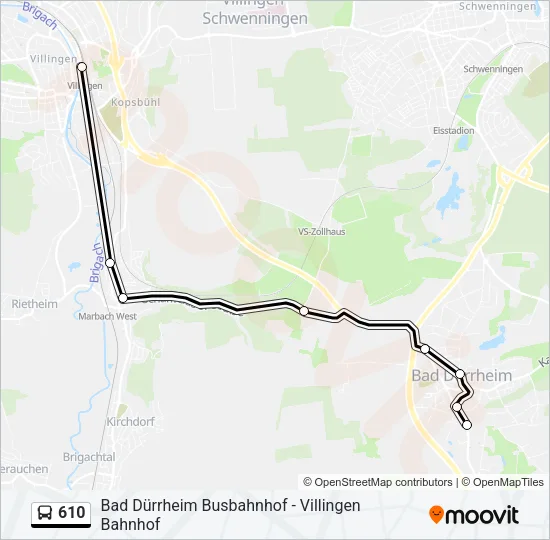 610 Bus Line Map