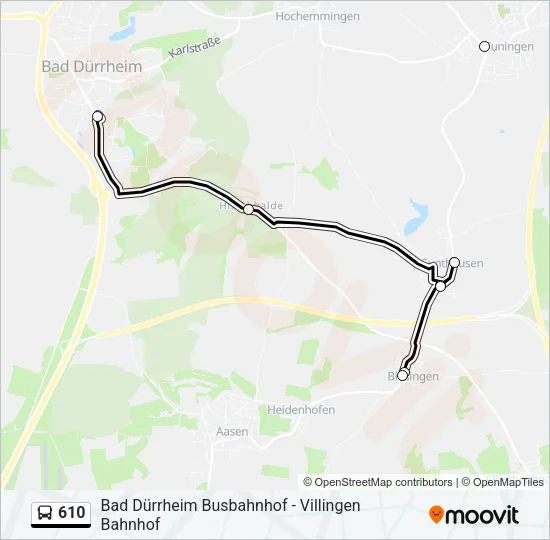 610 Bus Line Map