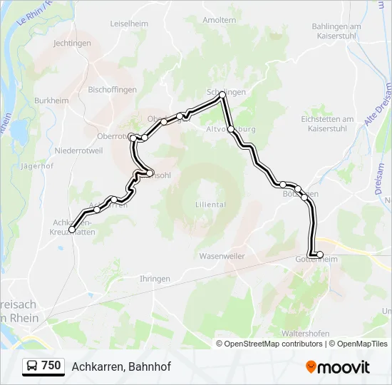 750 Bus Line Map