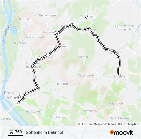 750 Bus Line Map
