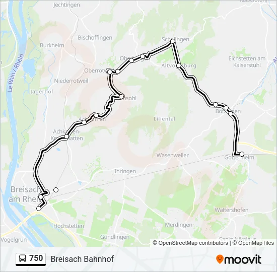 750 Bus Line Map