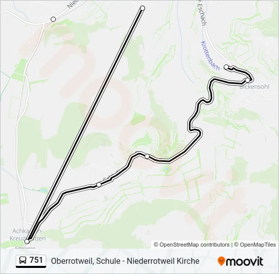 751 Bus Line Map