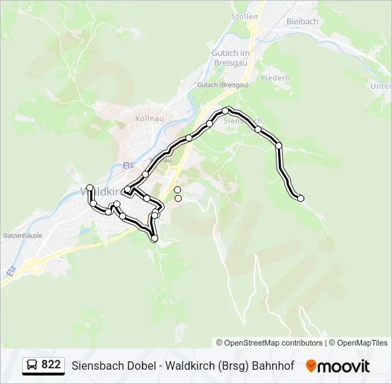 822 Bus Line Map