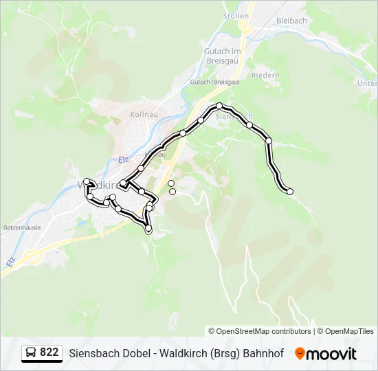 822 Bus Line Map