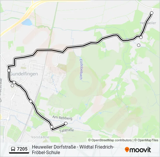7205 Bus Line Map
