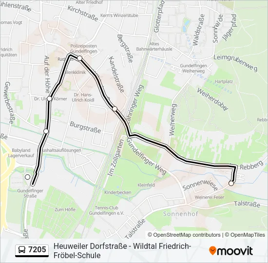 7205 Bus Line Map