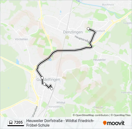 7205 Bus Line Map