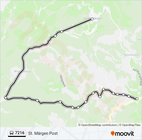 Автобус 7216: карта маршрута