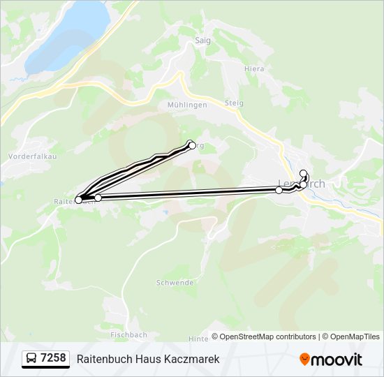 Автобус 7258: карта маршрута