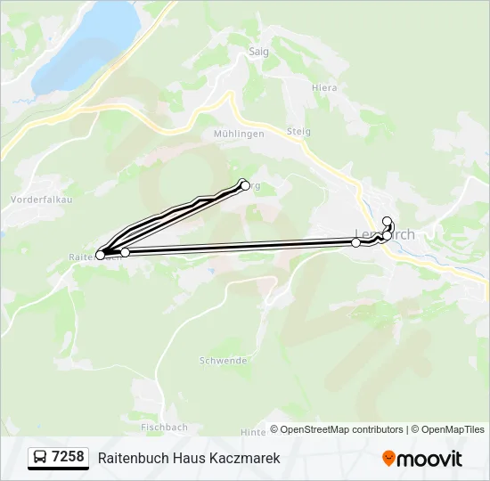 7258 Bus Line Map