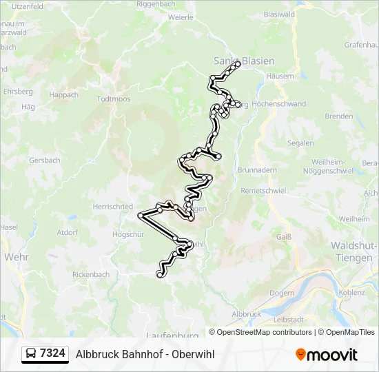 Автобус 7324: карта маршрута