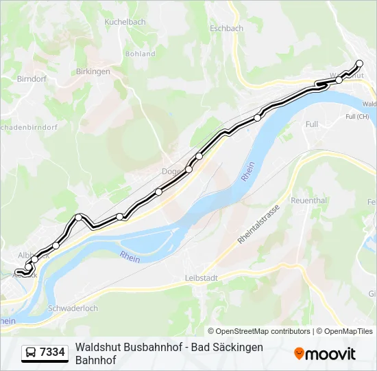 7334 Bus Line Map