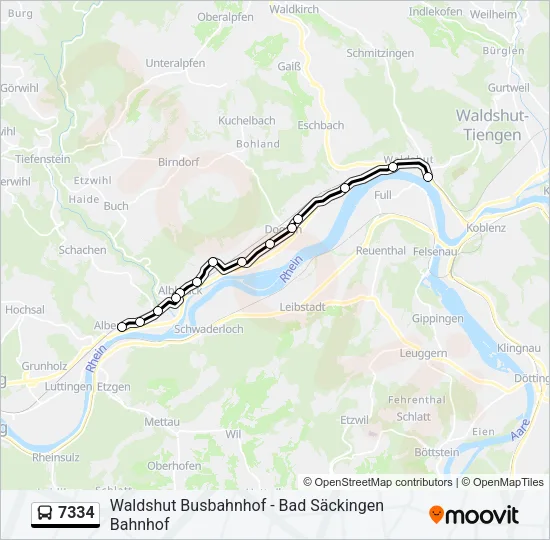 7334 Bus Line Map