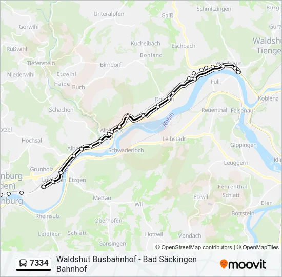 7334 Bus Line Map