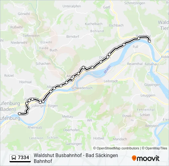 7334 Bus Line Map