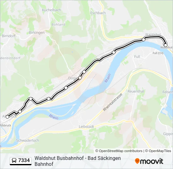 7334 Bus Line Map