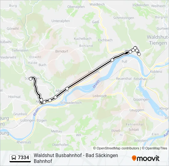 7334 Bus Line Map