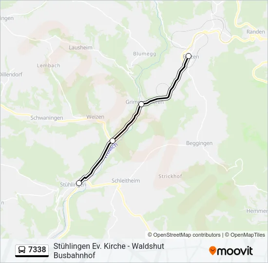 7338 Bus Line Map