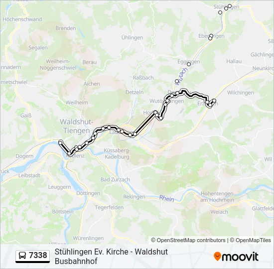 7338 Bus Line Map