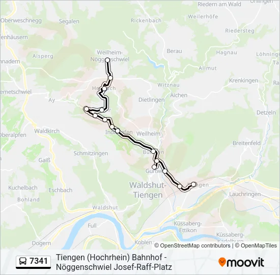 7341 Bus Line Map