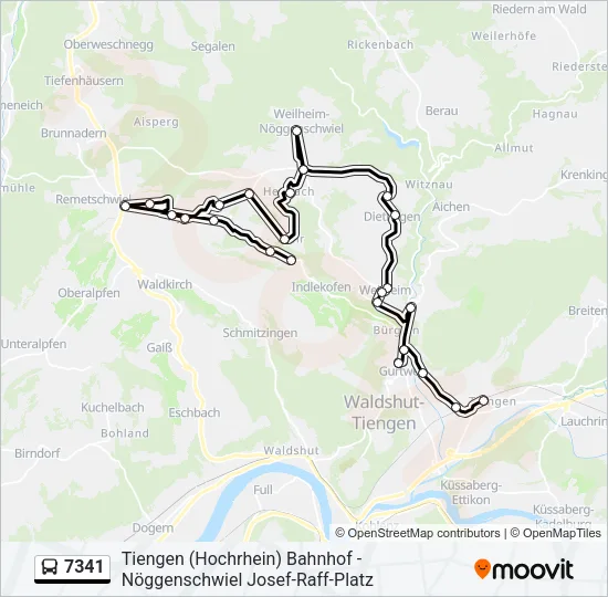 7341 Bus Line Map