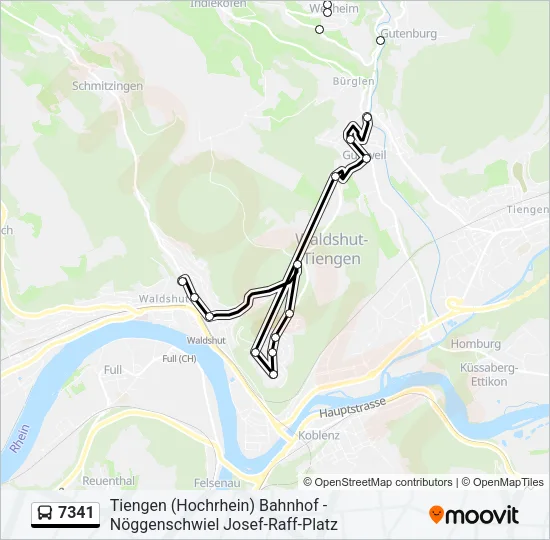 7341 Bus Line Map