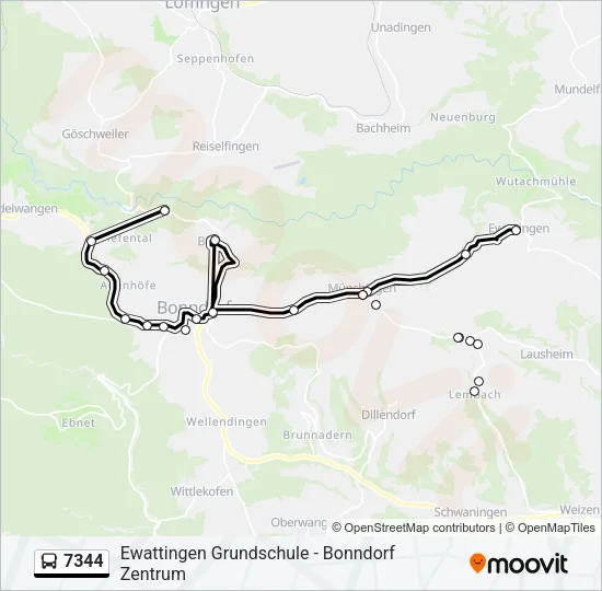 7344 Bus Line Map