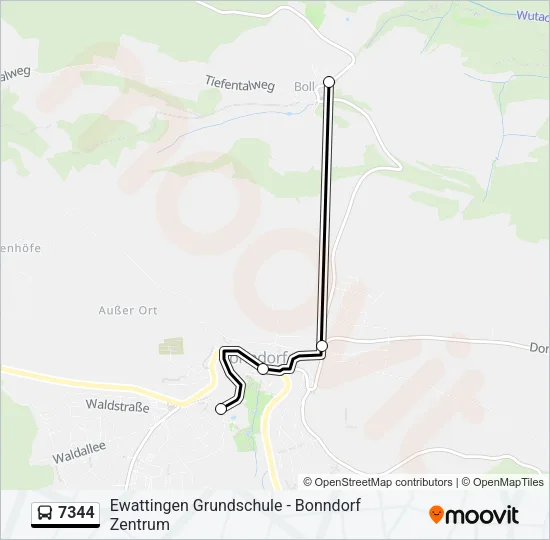7344 Bus Line Map