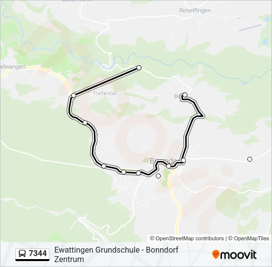 7344 Bus Line Map