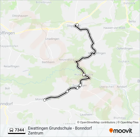 7344 Bus Line Map