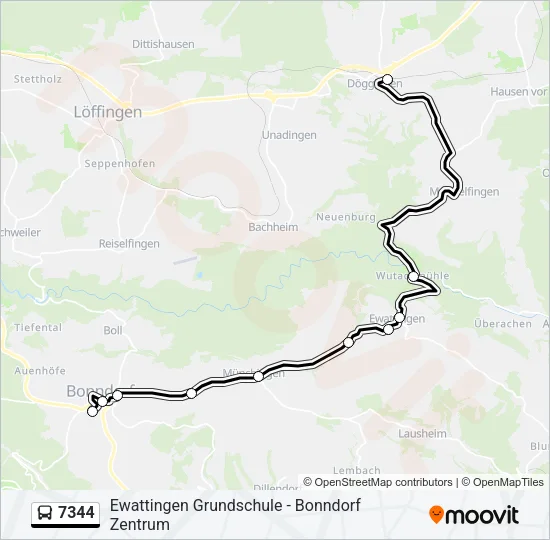 7344 Bus Line Map