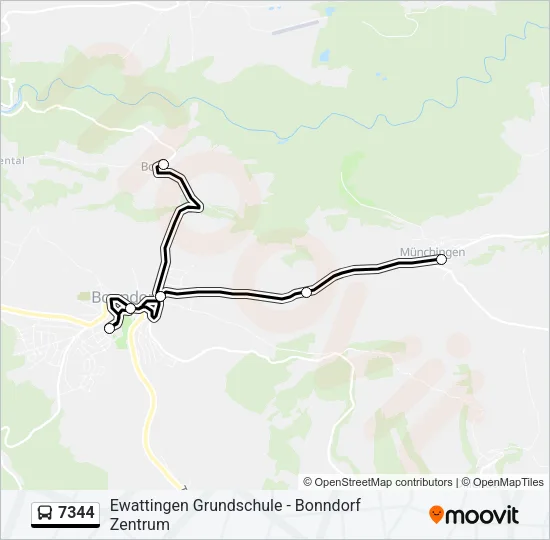7344 Bus Line Map