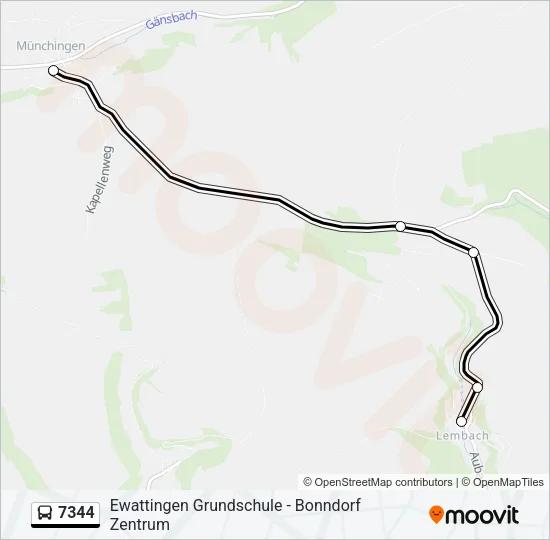 7344 Bus Line Map