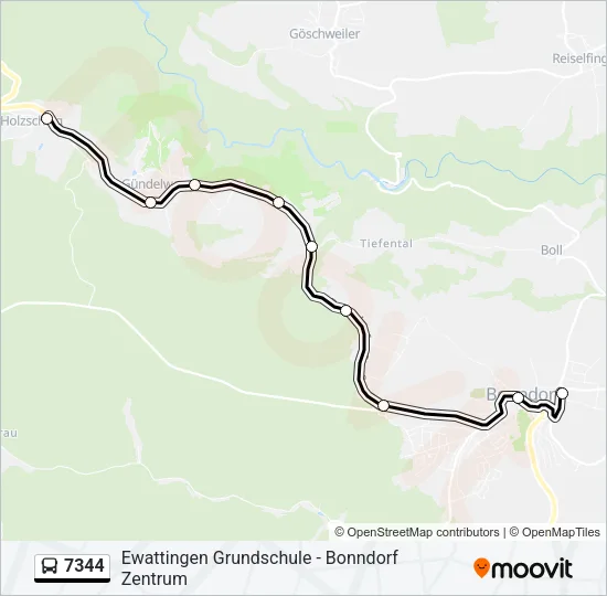 7344 Bus Line Map