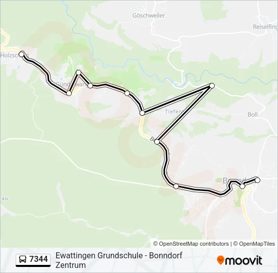 7344 Bus Line Map
