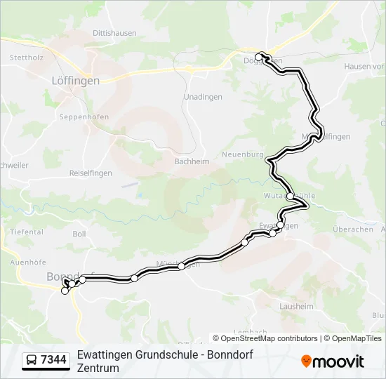 7344 Bus Line Map