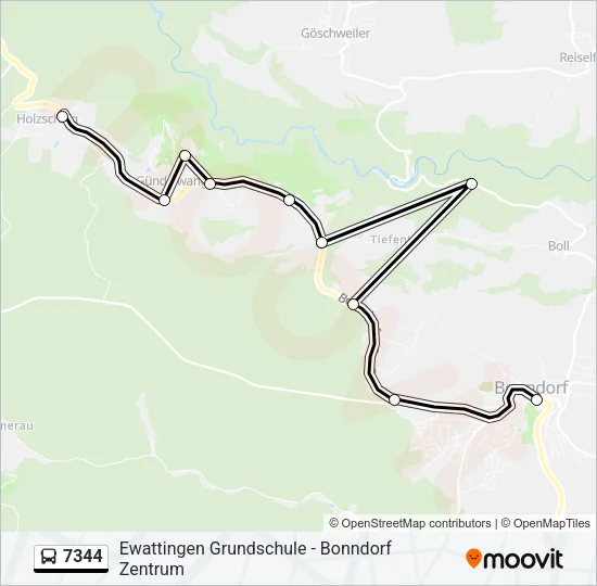 7344 Bus Line Map