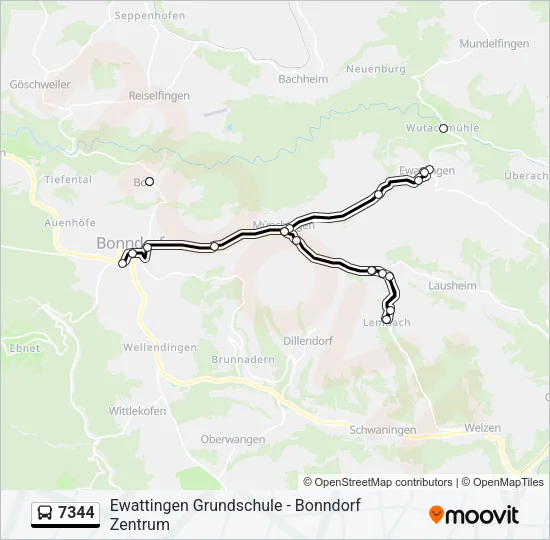 7344 Bus Line Map
