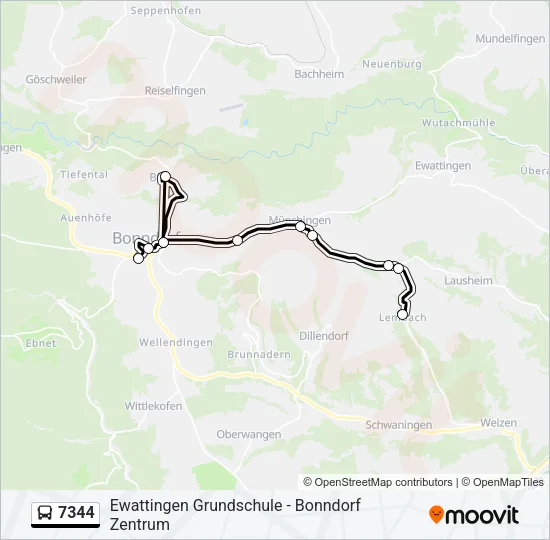 7344 Bus Line Map