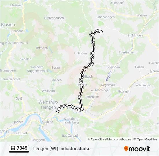 7345 Bus Line Map