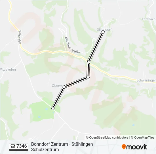 7346 Bus Line Map